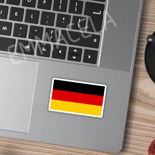 Image of (3PCS) Germany Flag stickers, Countries Flag Stickers - Waterproof Vinyl Decals For Laptops, Tumblers, Water Bottles, Books, Scrapbooks, Size 3 x 1.8