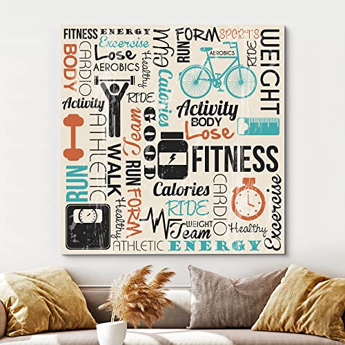 Wall26 Canvas Print Wall Art Motivational Fitness & Exercise Collage Sports Athletes Digital Art Modern Art Chic Bohemian Relax/Calm Multicolor Urban For Living Room, Bedroom, Office - 24"X24" #TOP2