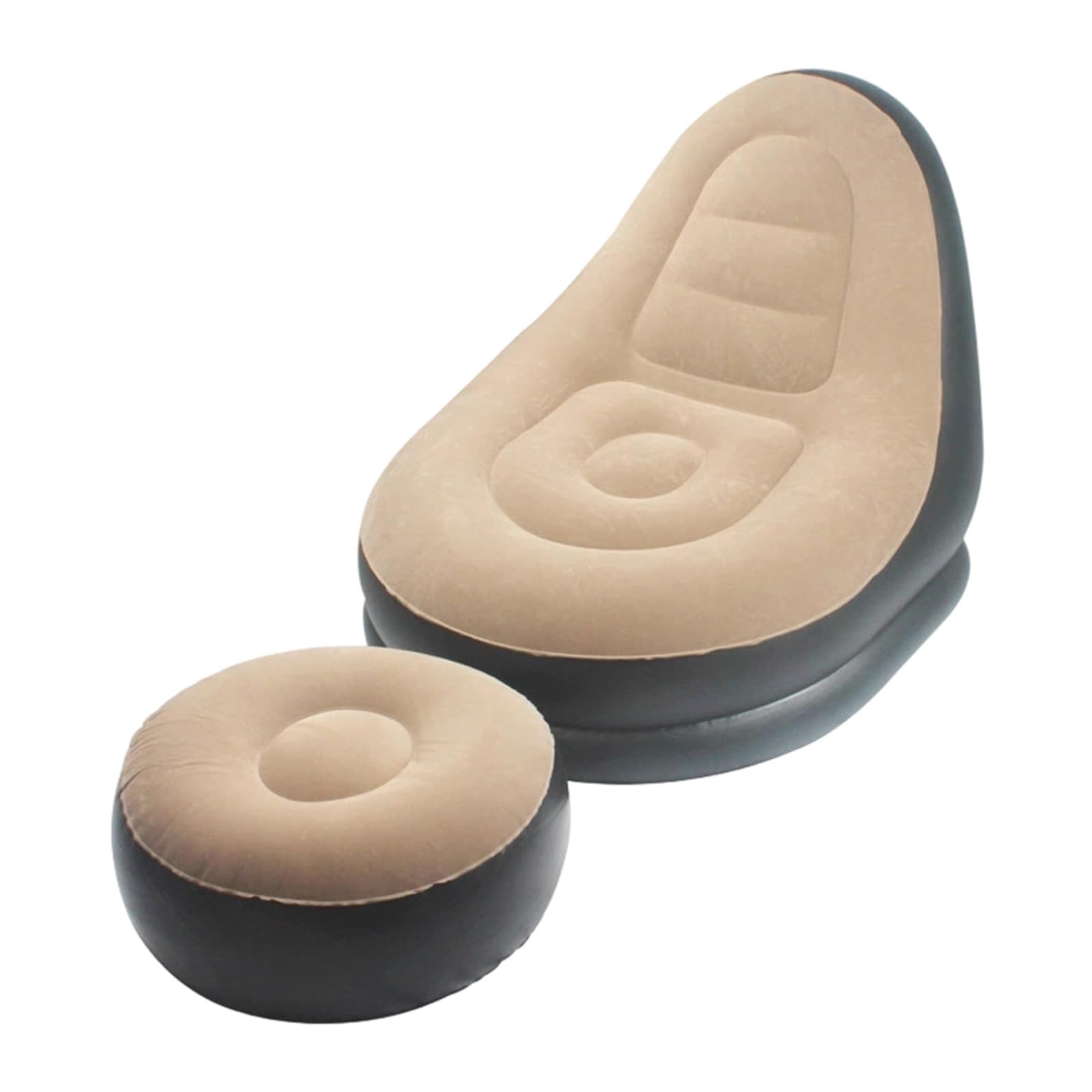 Buxuaaaa Inflatable Couch for Adults Comfortable Inflatable Chair with Ottoman Flocking Surfaces Air Chair for Gaming Flocking Sofa Set