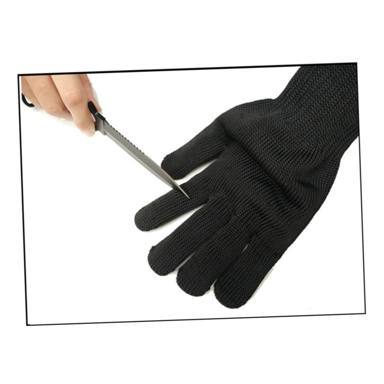 Housoutil Level 5 Protection Kitchen Black Cut Resistant Dish Protective for Slicing Carving More