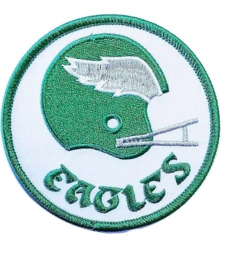 Mjshop29 Rugby Fans Eagles Circle Logo Patch Embroidery (White) American Football Fan Favorite Team Iron On Sew On Embroidered Patch
