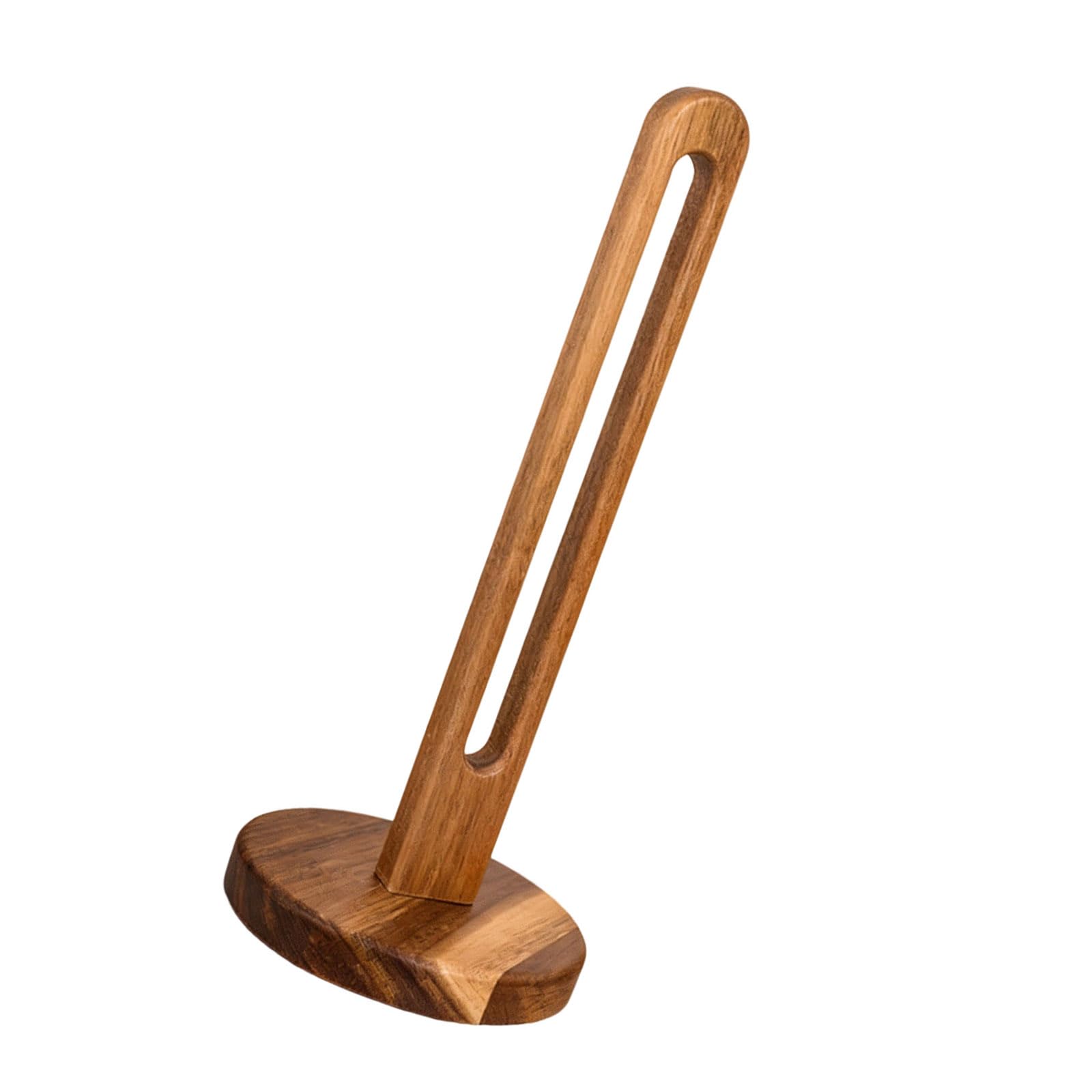 Elnwnnkc Wood Color Wooden Tissue Holder With Weighted Center Heavy Type Wooden Napkin Holder For Kitchen Or Bathroom Minimalists Wood Paper Towel Stand