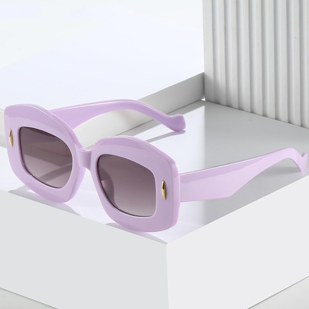 Occhiali da sole con protezione UV400 | Rivetti sfumati punk color gelatina | per donna e uomo, sport all'aria aperta e guida
