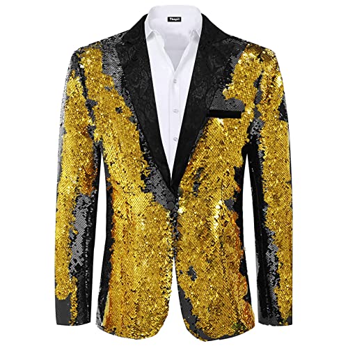 Men's Sequin Suit Jacket Tuxedo Blazer for Party Wedding Banquet Prom
