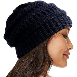 Womens satijn gevoerde winter hoeden, kabel brei beanie zijde gevoerd dikke dikke dop zachte slouchy warme winter ski…