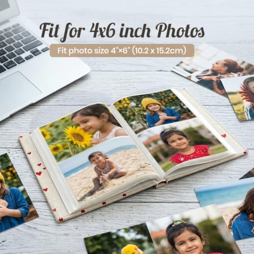 Image of HASTHIP Photo Album Mini Linen Cover Scrapbook Album for Family