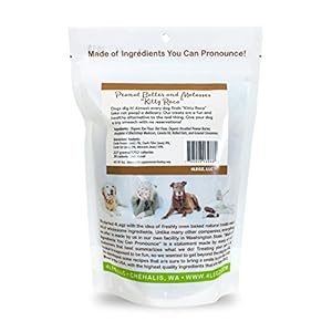 Organic Peanut Butter & Molasses Natural Dog Treats from 4Legz – Healthy, Crunchy, Vegan Biscuits for Dogs Small, Medium & Large – Made in USA Products Only, 8 Ounce (Pack of 3)