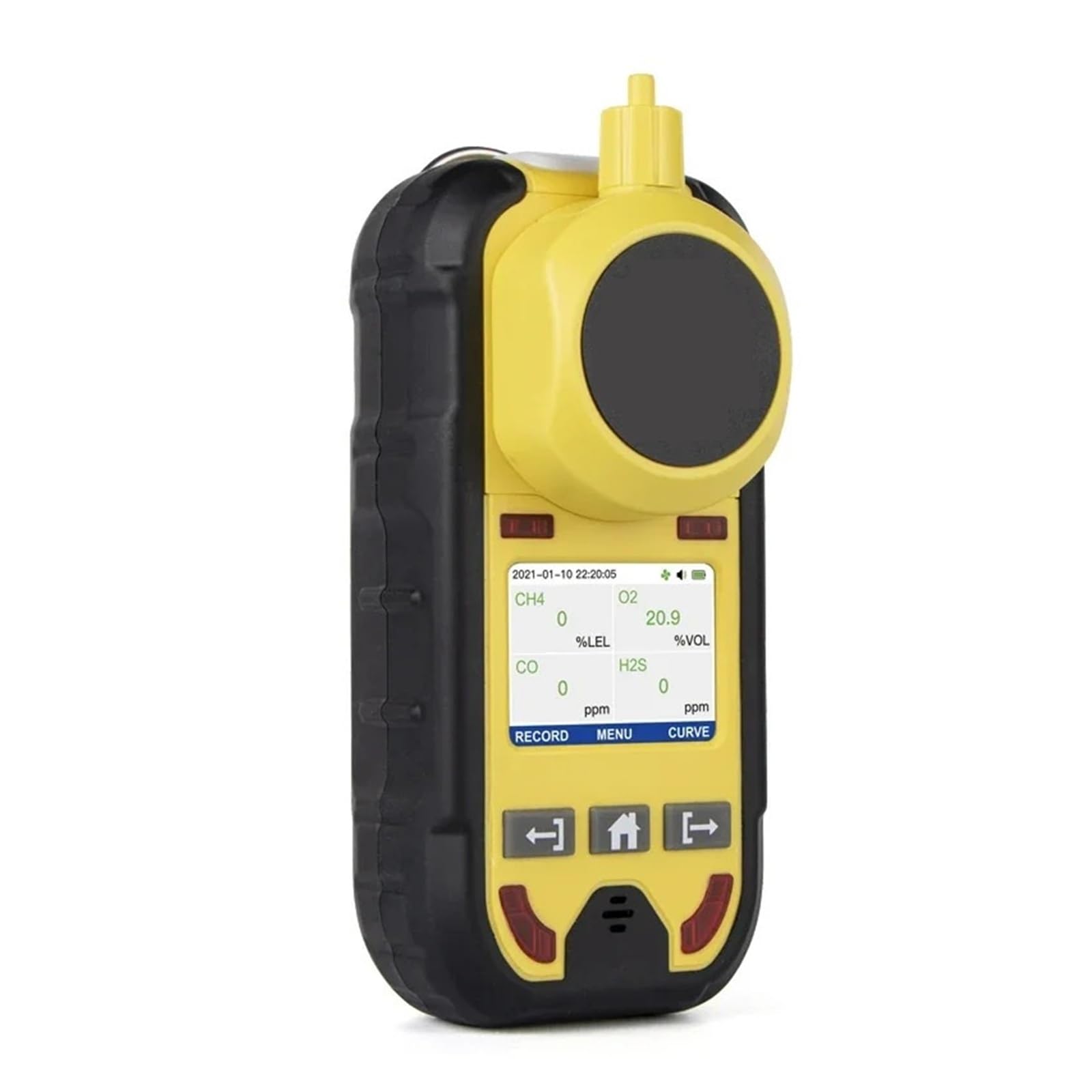 O2 H2S CO LEL 4-in-1-Pumpengasdetektor mit Vibration, visuellen und akustischen Alarmen, Multi-Leckdetektor for Arbeit und Zuhause Hohe Empfindlichkeit für das Labor(with Pump)