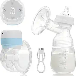 Coletor De Leite Materno Mãos Livres,Bomba De Tirar Leite Elétrica, Bomba de Mama Wearable Portátil,Coletor De Leite Materno Mãos Livres, Livre de BPA, 3 Modos