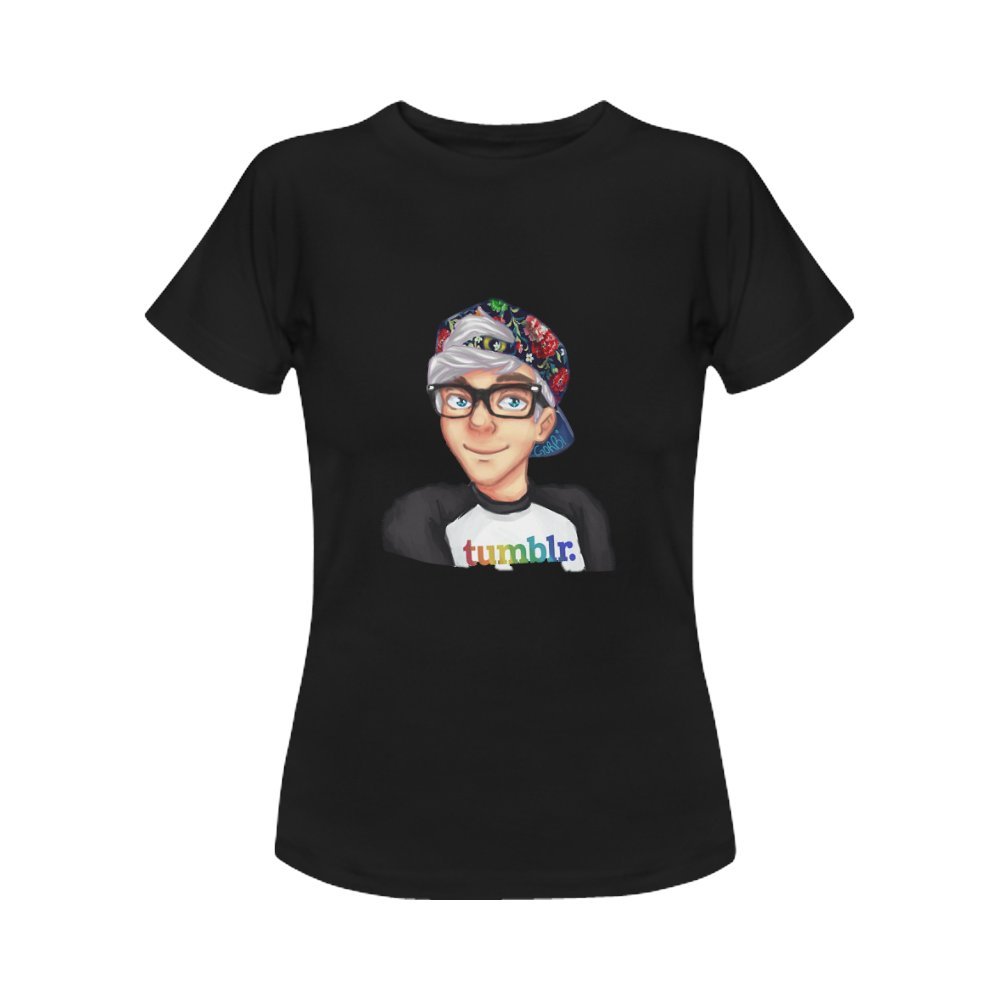 Women's Tyler Oakley Cartoon T-shirt -S black