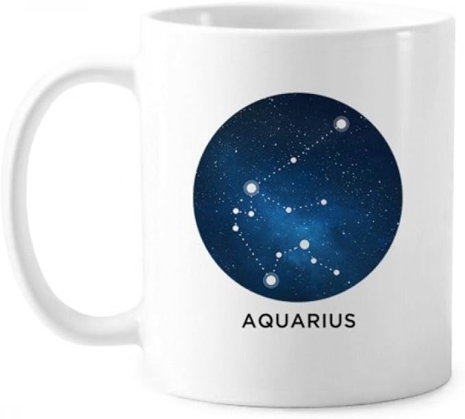 Aquarius Constellation Zodiac Sign Mug Pottery Ceramic Coffee Porcelain Cup Tableware