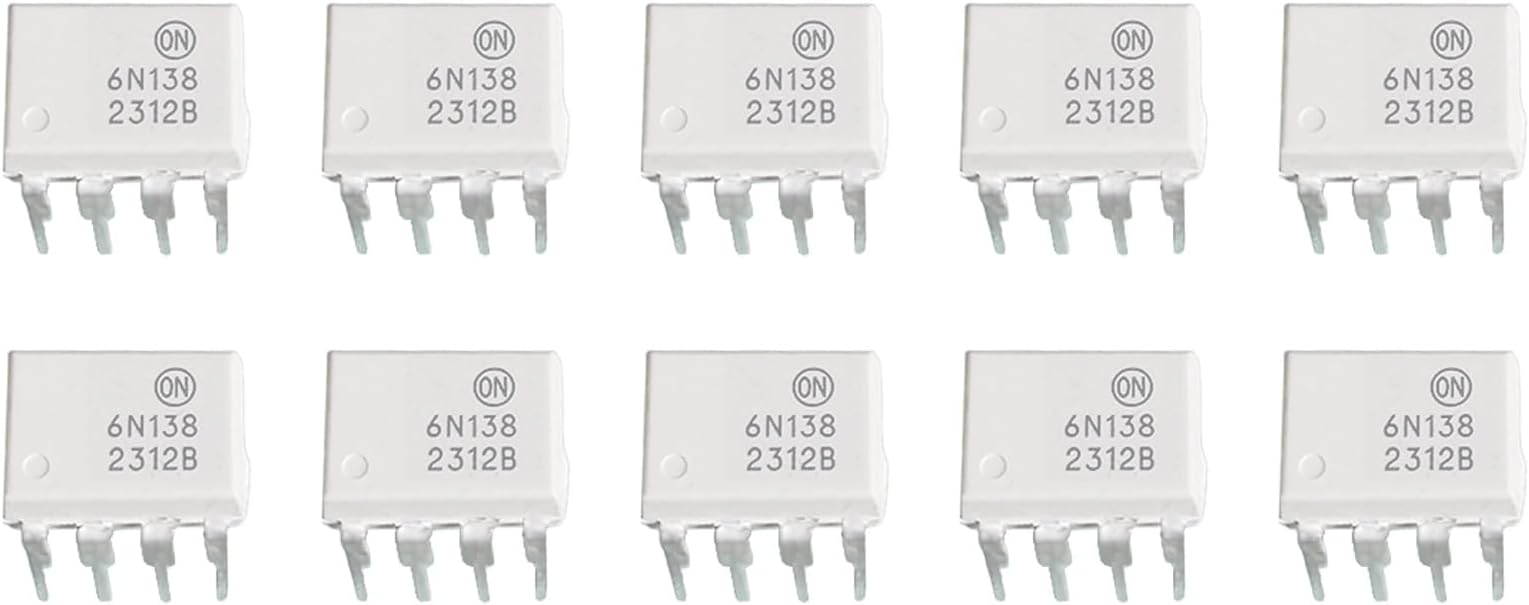 10PCS 6N138 Optocoupler DC Input Single Channel Darlington with Base DC Output White