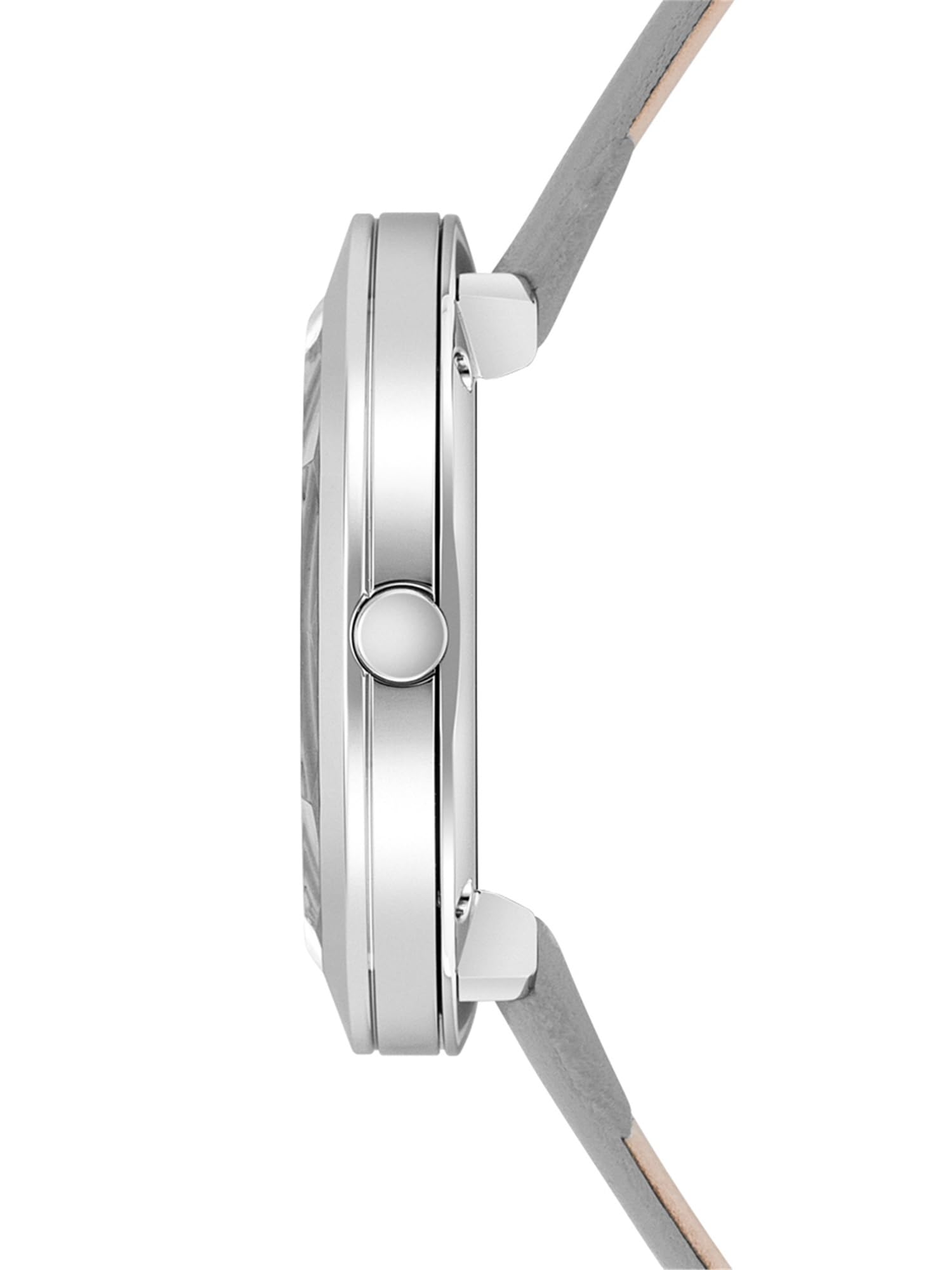 Rhodenwald & Söhne Lucrezia Damenuhr Edelstahl Silber 3 ATM Quarzwerk | verziert mit Kristallen,Echtlederarmband,grau,Fashionuhr,analog,Frauen,Skeletonoptik,Mineralglas