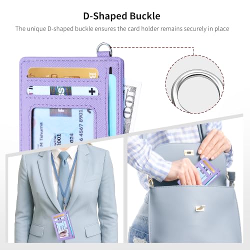Image of Mayski Slim Wallet, Credit Card Holder for Women, Minimalist Front Pocket RFID Blocking Card Cases, Small Wallet Women Men(Cross Light Purple)