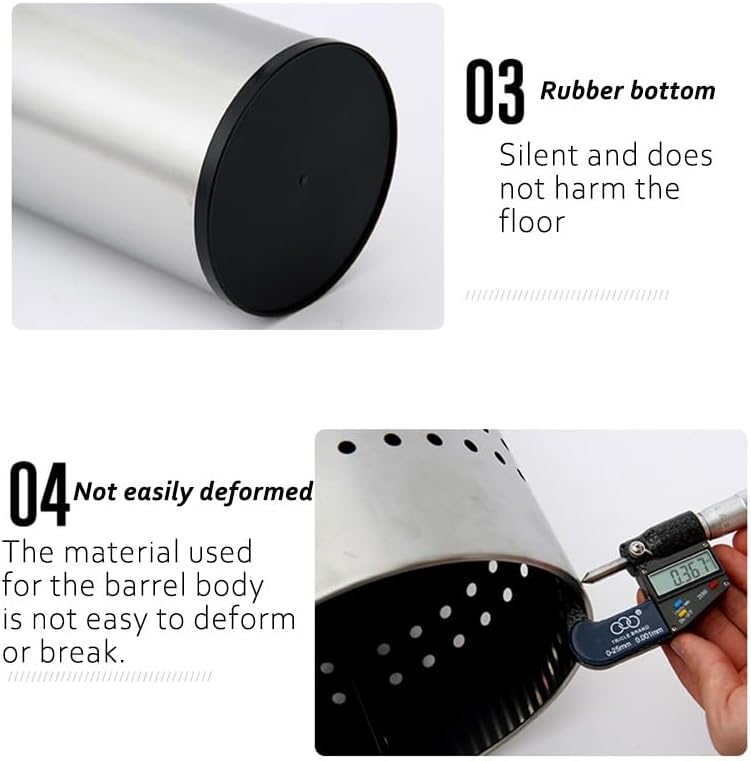 Miniatura 4 de DELURA Soporte de almacenamiento para paraguas, cesta de acero inoxidable para paraguas, barril de paraguas de fácil drenaje, contenedor organizador