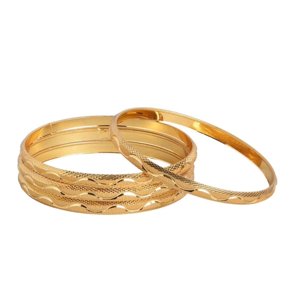ACCESSHER Set Of 4 Matte Gold-Plated Handcrafted Bangles Set For Women - 2.4 |Gifting for Karwachauth| (B09RV9GX5T) Amazon Price History, Amazon Price Tracker