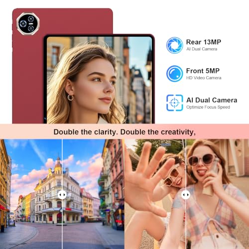 Image of Tablet 11 inch Android Tablet 24GB RAM+256GB ROM /2TB TF, 2026 Tab PC with 2.0GHz Octa-Core, Large Screen, EVA Shockproof, (13+5) MP Camera, 8000mAh, Widevine L1, 5G WiFi, GPS, BT5.0(Pink)