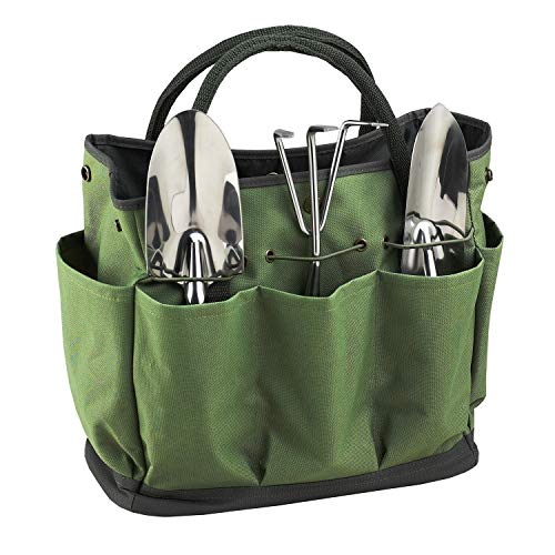 Garden Tote Bag Gardening Tool Bags Storage Tote Bag Outdoor Garden Tool Kit Tools Holder Bag Compact Hand Tool Organizer Gardeners Storage Bag Pouches Lawn Yard Plant Tool Carrier Tote Bag Oxford