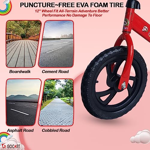 GOCART WITH G LOGO Kids Lightweight Pedal Free Adjustable Seat Balance Steel Bicycle (Blue, Multicolour MAG Wheel) - Image 8