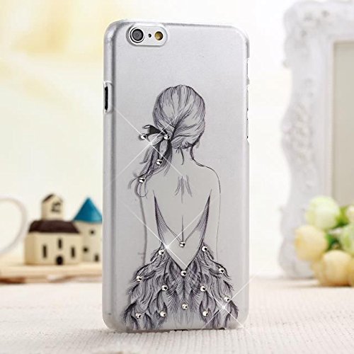 iPhone 6s Case,iPhone 6s 4.7" Case,Ultra-thin TPU 3D Bling Sparkle Rhinestones Diamond Wedding Butterfly Fairy Girl Pattern Valentine's Day Protective Case Cover For Apple iPhone 6/6s 4.7 Inch-Back Girl