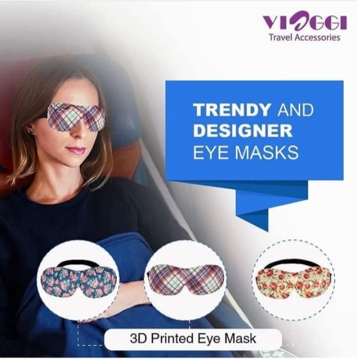 VIAGGI Red 3D Printed Eye Mask, Blindfold Sleep Eye Mask for Travel, Sleeping Eye Mask for Women and Men, Eye Cover 2