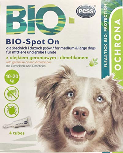 Bio Spot-On 4 Pipetas I Medio Natural contra garrapatas y pulgas I Protección contra garrapatas para Perros y Gatos a Base de biología para Perros y Gatos pequeños