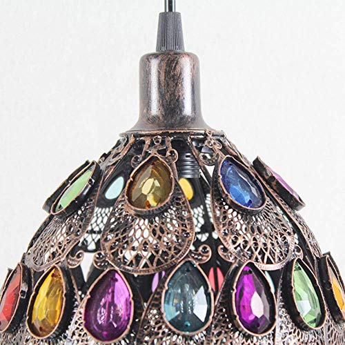 BHNUJBT Pendelleuchte Orient Laterne Pendellampe Bronze-Farbe E14 Fassung Orientalische Lampe Marokkanische Stil Design… – Bild 6