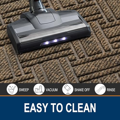 OLANLY Indoor Outdoor Mat, Sturdy Natural Rubber Floor Mat, Non Slip Low Profile Waterproof Doormat, and Stain Front Door Mats, Easy Clean Patio Entrance Mat, 36''x24'', Brown — view 5