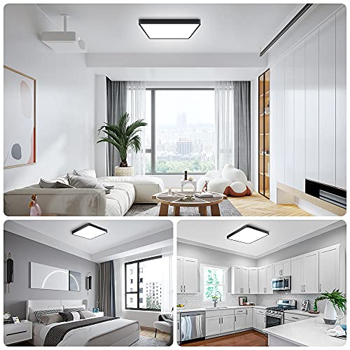 Lightingwill ASDK-XDD-FX-24W-DW-B-US 12Inch 24W Square Led Ceiling Light Fixtures Flush Mount, 5000K Daylight White Led Ceiling Lamp, Surface Mount Modern Ceiling Lights, Black Slim Flat Panel Lighting thumb #7