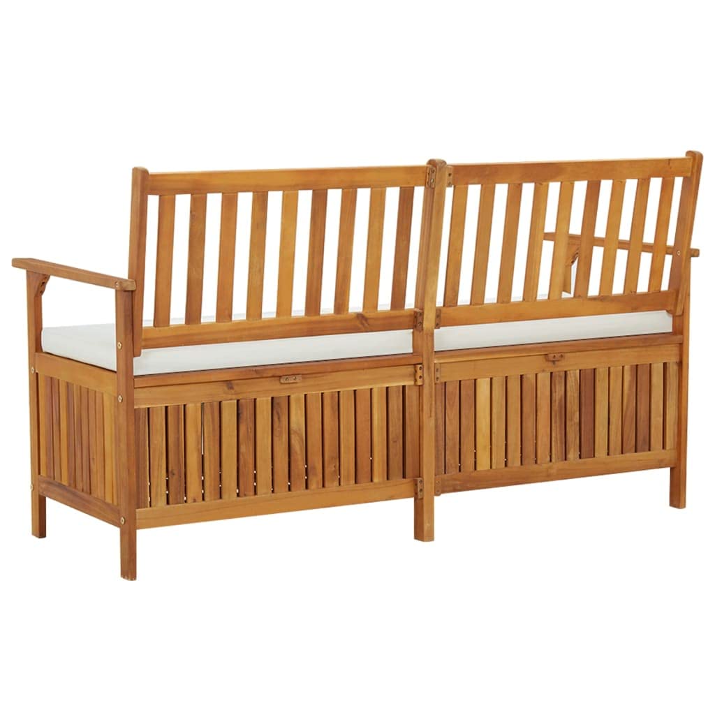 PURADAY Truhenbank mit Kissen 148 cm Massivholz Akazie Sitztruhe mit Stauraum Outdoor Gartentruhe Sitzbank Holz Truhenbank mit Stauraum Gartenbank Holz Sitzbank Outdoor