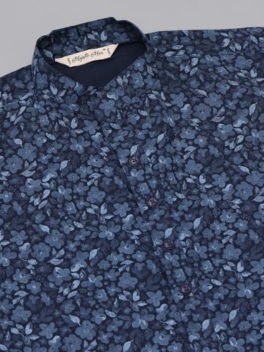 Image of Majestic Man Women's Cotton Regular Fit Casual Ethnic Motifs Printed Mandarin Collar Long Kurta