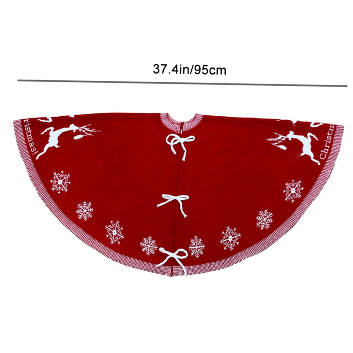 ABOOFAN Jupe de Sapin de Noël en Acrylique Rouge Tapis Décoratif pour Sol Maison Festive