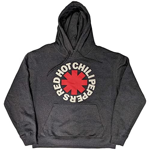 Rage Against The Machine Red Hot Chili Peppers Sweat à capuche classique Asterisk officiel unisexe, Charbon, XL