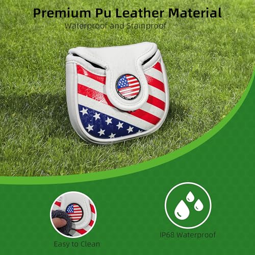 image for Frimon Mallet Putter Cover Headcover,Heel Shaft Mallet Cover Square wi