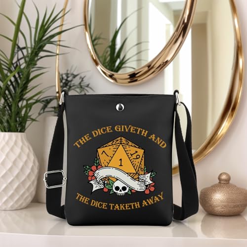 TSOTMO Game Gift The Dice Giveth and The Dice Taketh Away DM Crossbody Bag of Holding Zipper Pouch Dice Bag4