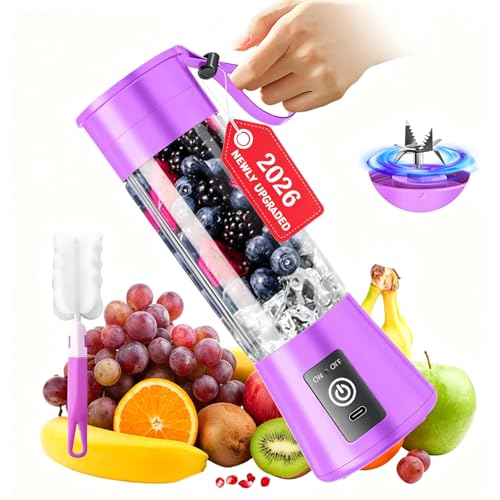 Image of Cordless Portable Personal Size Blender - Mini Blender Make Smoothies and Shakes, 380Ml BPA Free Travel Cup, Powerful Blending Suit in Office /Home /Gym