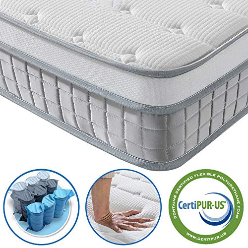 Vesgantti 3FT Single Mattress, 9.6 Inch Pocket Sprung Mattress Single with Breathable Foam and Individually Wrapped Spring - Medium Firm Feel, Modern Box Top Collection
