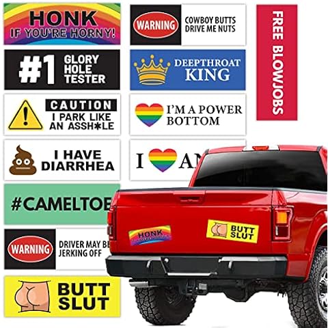 Funny Prank Magnet Bumper Sticker 12-Pack- Magnetic Bumper Decal Bumper Magnets Pranks for Adults Joke Waterproof Dirty Truck Sticker Car Sticker Rainbow Gay Pride Stickers Cover