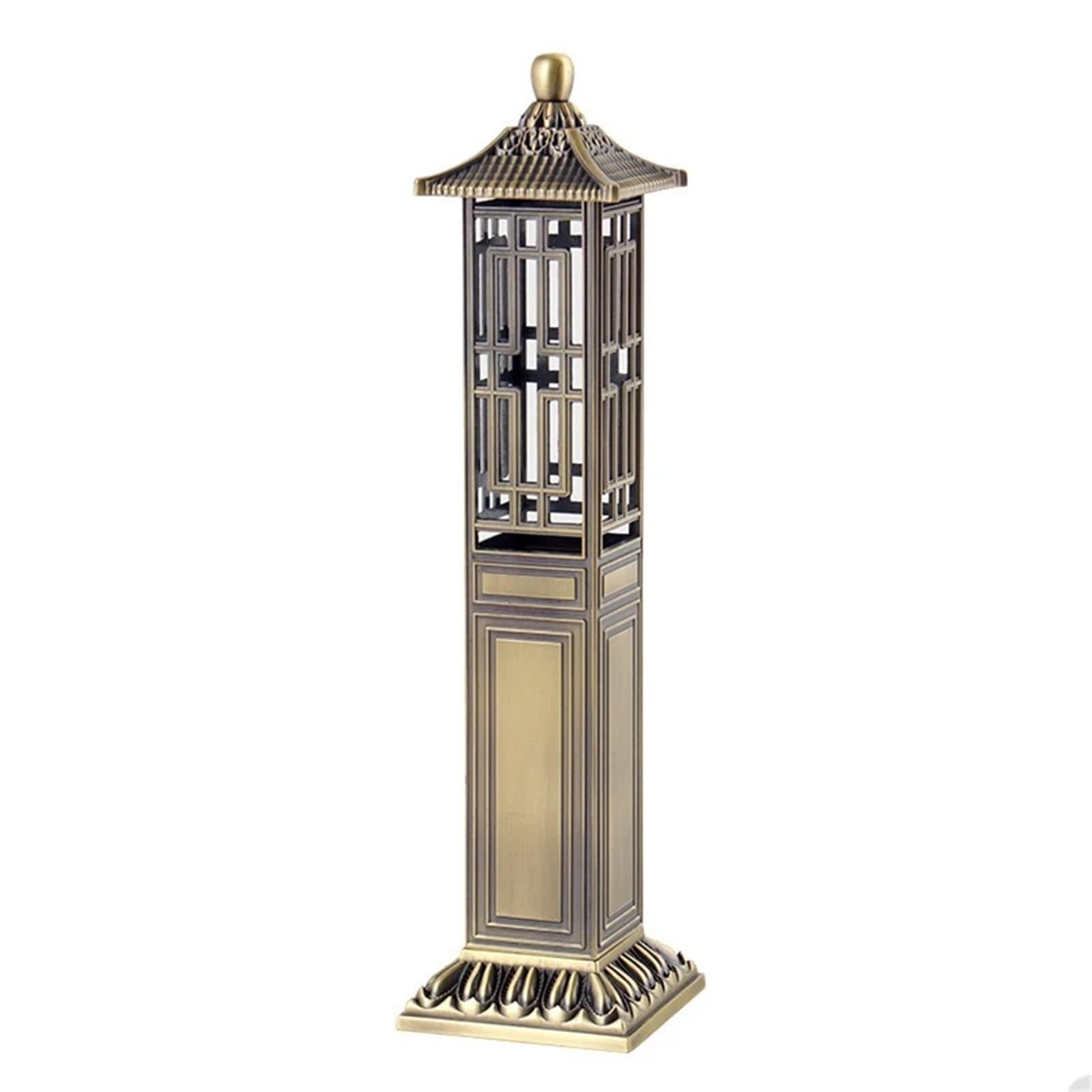 1Pcs Pavilion Vertical Incense Burner Home Indoor Sandalwood Line Holder Fragrance Ornaments für Meditation/Yoga(Bronze)