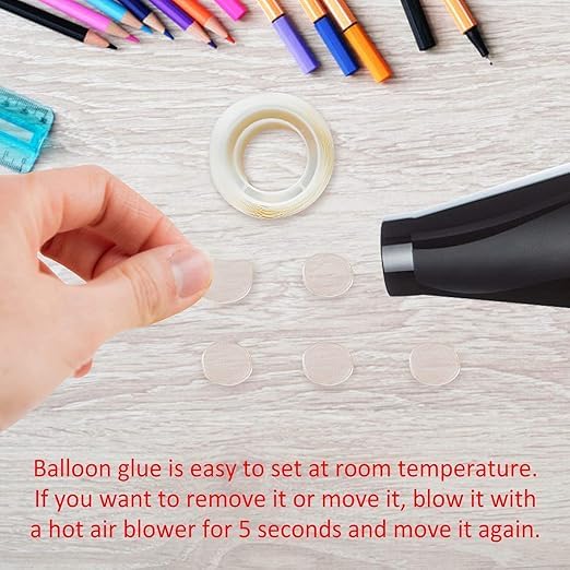 Glue Dots for Balloons, Adhesive Accessories, Transparent (Pack of 4 Roll/400 Dots) 3