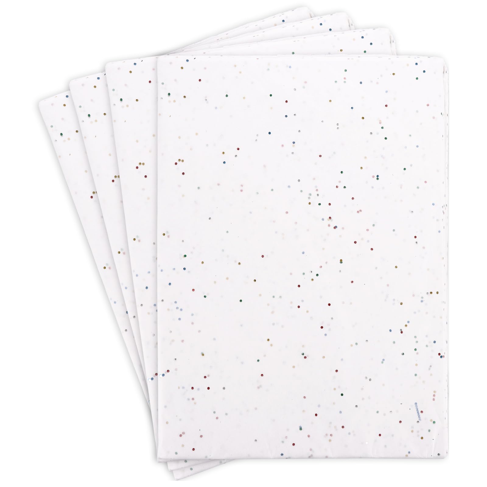 ASelected 72 Sheets Glitter Tissue Paper for Wrapping,50x70 CM White Glitter Paper,White Gift Tissue sheet,Wrapping Sheets for Bouquet Christmas Birthday Wedding Party Gift DIY Crafts Decoration