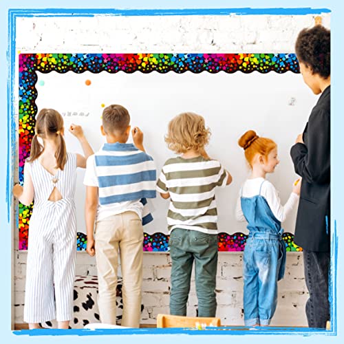 Image of 60 Feet Bulletin Board Borders, Scalloped Confetti Rolled Border Trim Decorate Bulletin Boards, Walls, Desks, Windows, Doors for School, Classroom & Offices