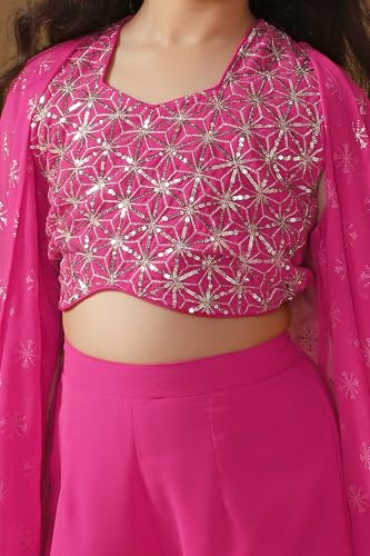 Image of Fashion Dream Girls Georgette Embroidered Palazzo Set|Kids Ethnic Wear|sharara set for girls|Indo Western Set