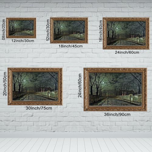Toile tendue Clair de lune argenté par Grimshaw 50cm