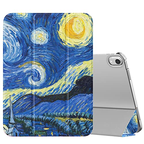 Image of MoKo for iPad (A16) 11th Generation Case 11 Inch 2025,iPad 10th Generation Case 10.9 Inch 2022,Slim Stand Hard PC Translucent Back Shell Smart Cover,Support Touch ID,Auto Wake /Sleep, Starry Night Blue