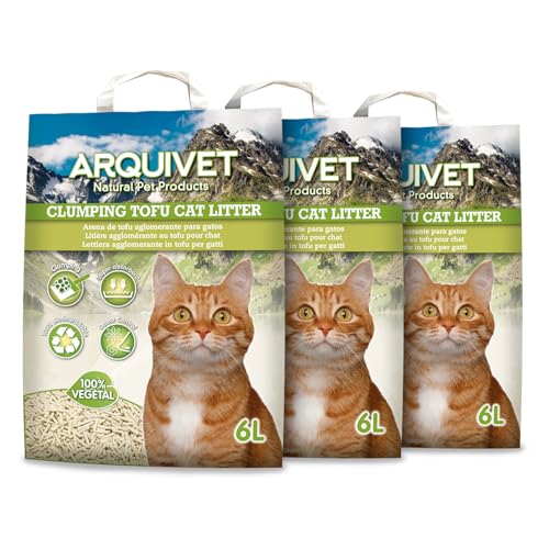 Arena de Tofu para Gatos 6 L - Pack 3 Unidades - Aglomerante y Absorbente