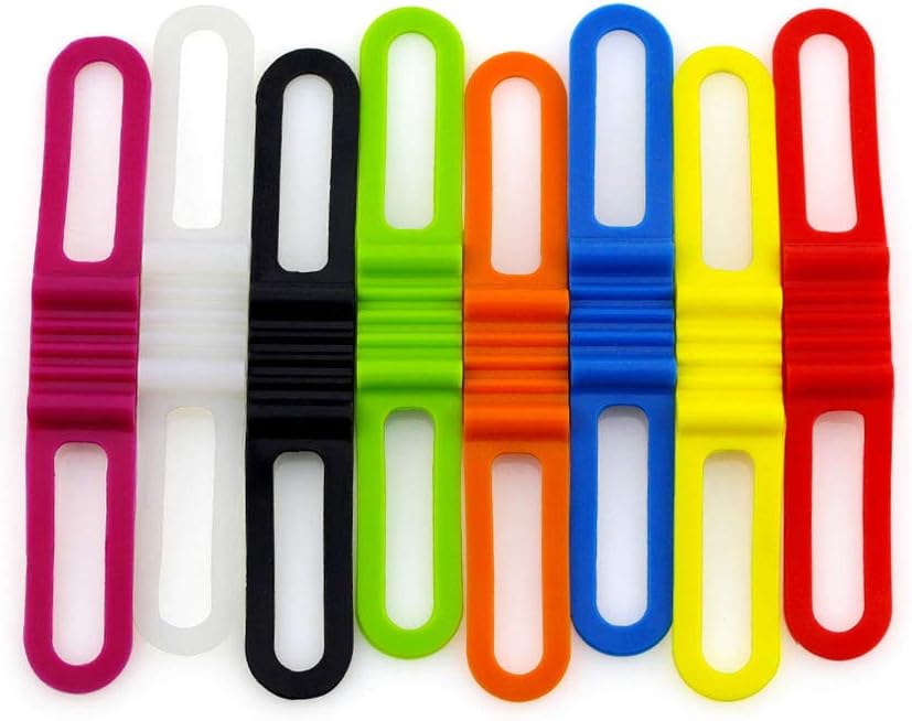 8 Stück Fahrrad Silikonbänder - Universal Halterung Für Taschenlampe & Mehr