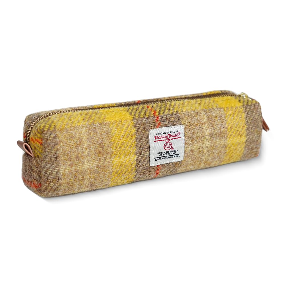 TAILORMAP Harris Tweed Pencil Case Pouch Large Capacity for Girls and Boys Simple Stationery Pouch - No.3842