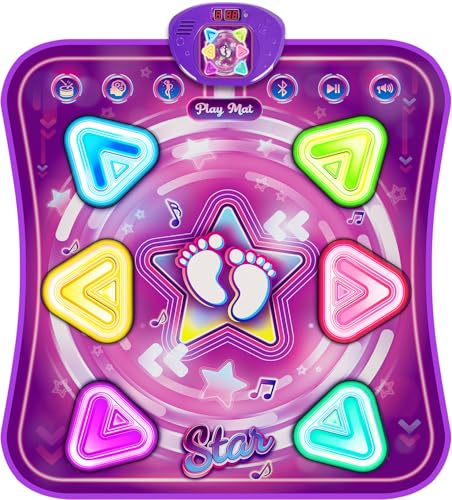 Handwell Tapis Dance Enfant, Tapis de Danse Lumineux avec Bluetooth et 5 Modes de Jeu, Dacne Mat, Jouet Enfant, Cadeaux d'anniversaire de Noël pour Garçons...