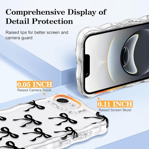 Coque antichocs iPhone 17e transparente pour éviter les rayures avec style nœud papillon - 3